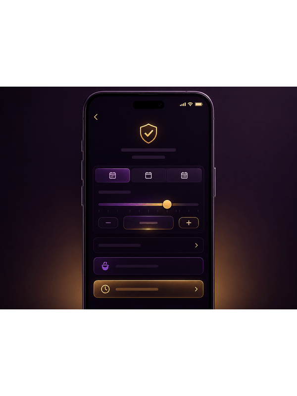 Responsible-gambling settings screen with deposit limit and take-a-break controls.